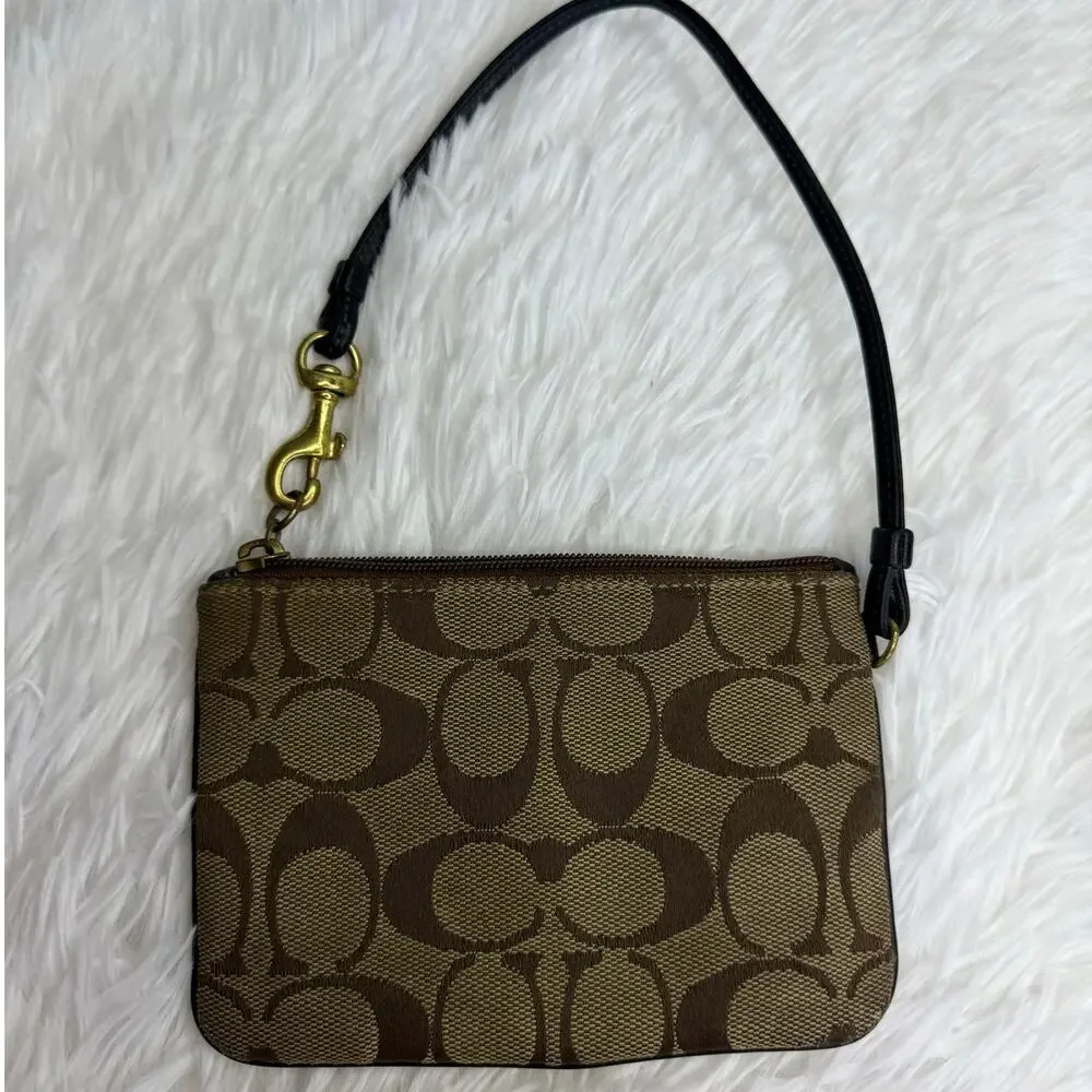 Y2K COACH Legacy Brown Black Wristlet